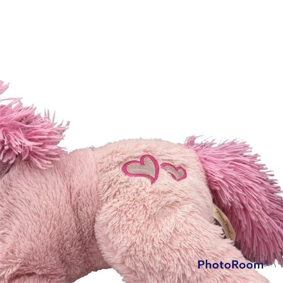 Dan Dee Pink Plush Unicorn Stuffed Animal 22" Heart Accents Sparkly Hooves 2016 - Picture 4 of 6